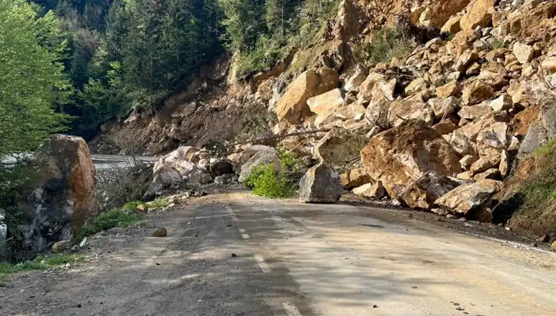 Giresun’da Heyelan Ortaya Çıkan Tehlikeyi Artırdı: Yol Ulaşımı Kesildi
