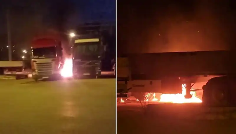 Park Halindeki Tırlara Saldırı: Yangın ve Yıkımın Detayları